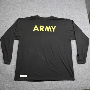 Army Shirt Mens Large Black Long Sleeve Physical Fitness PT Training Athletic
